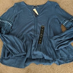 Lucky Brand Tops - NWT Lucky brand cutout lace peasant top Lucky Brand Tops - NWT Lucky brand cutout lace peasant top